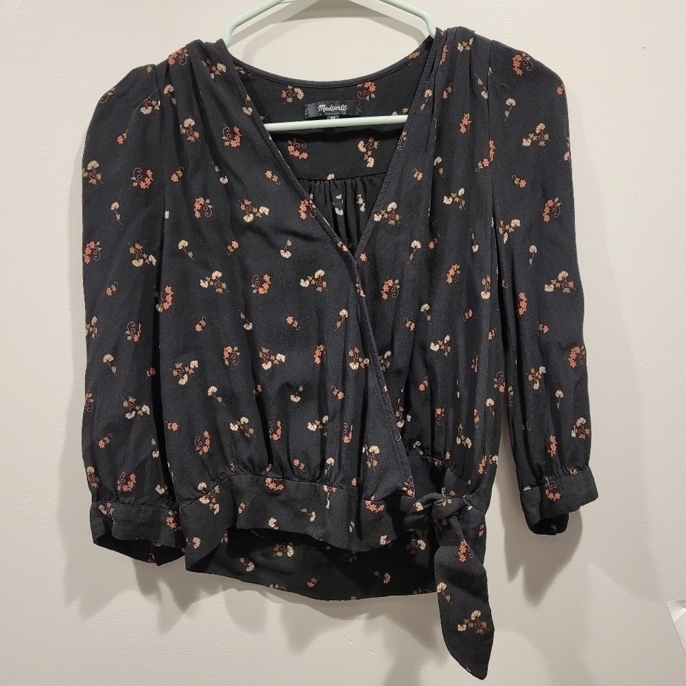 Madewell Wrap Top in Flower Toss - Picture 4 of 6